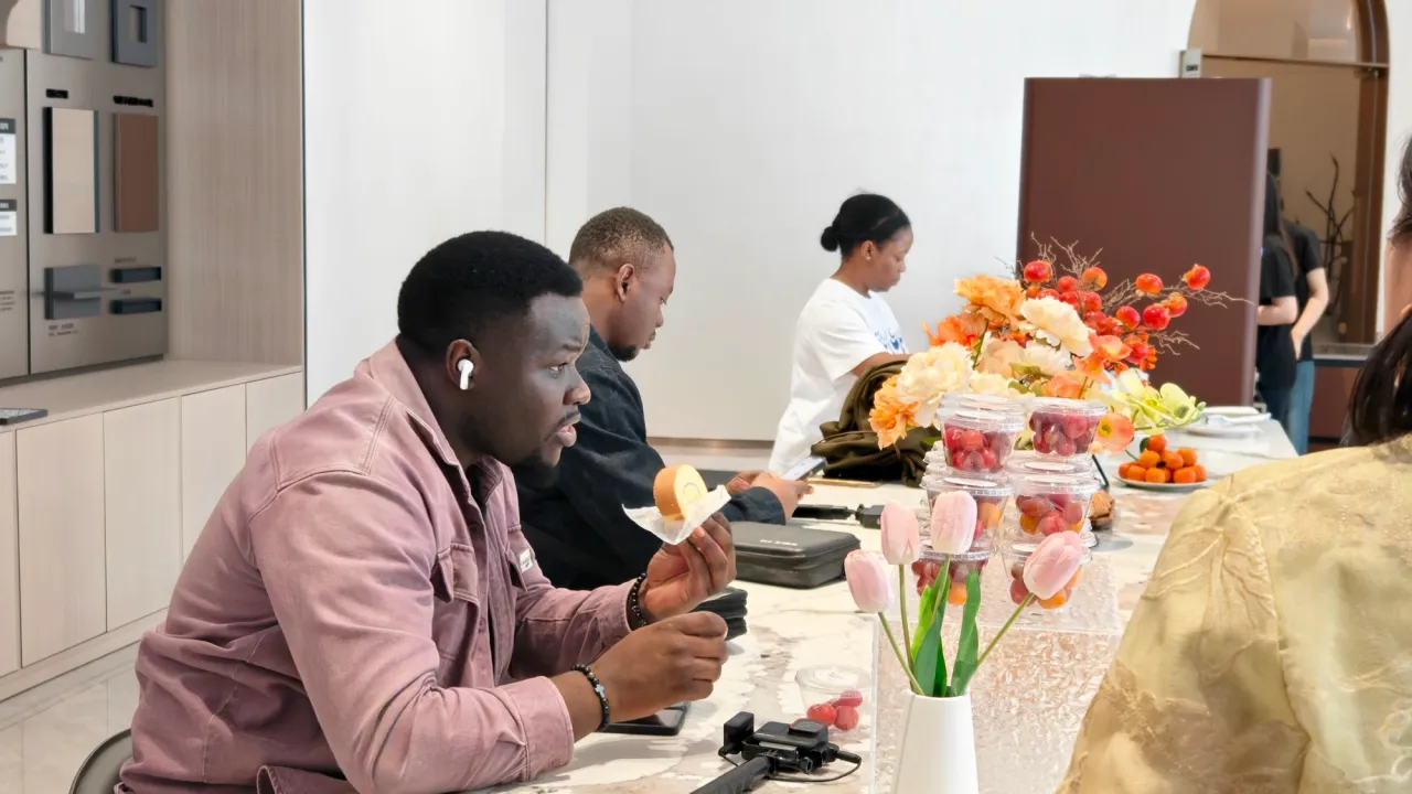 Informal trade meeting across a sample and hospitality setting