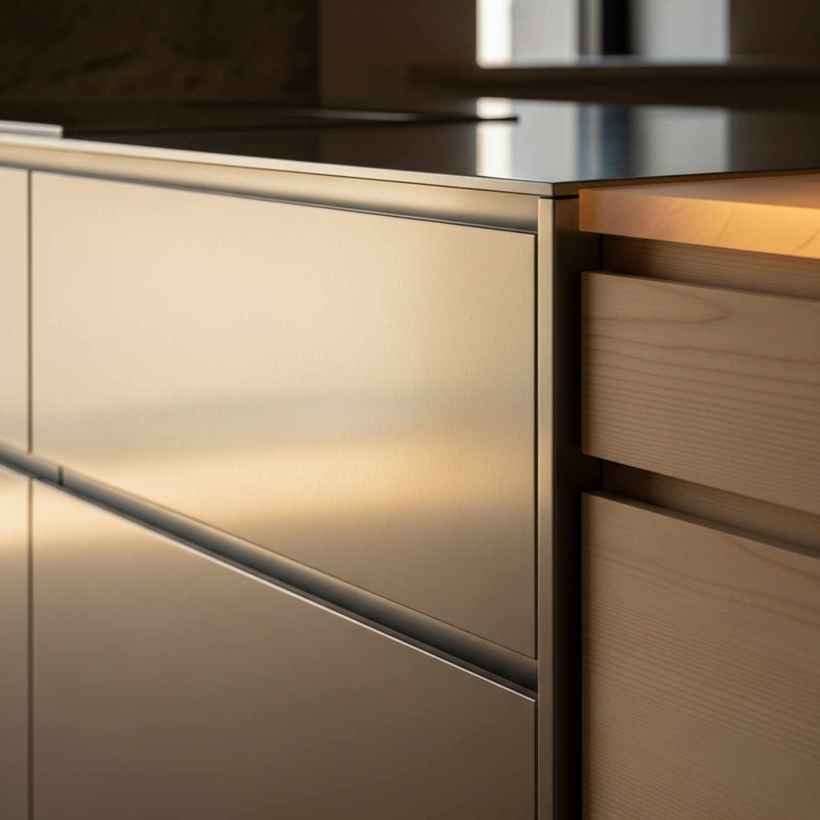 Fadior Tokyo Minato Apartment — close-up of stainless steel finish and hardware detail