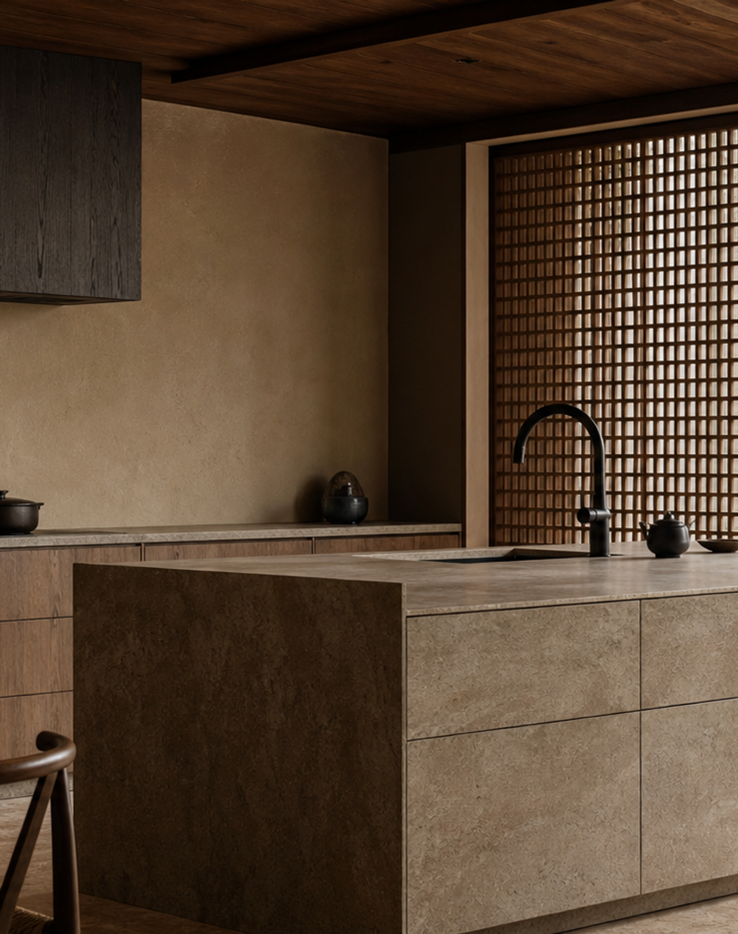 Fadior Pavilion Kitchen Suite with Cloudline Pot Filler Island — lifestyle setting with natural light and residential styling