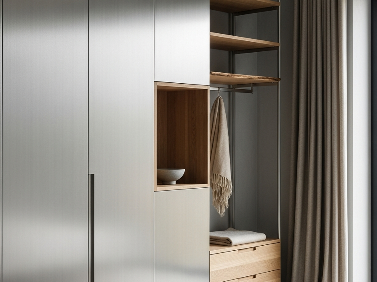Fadior Brera Wardrobe Suite — 304 stainless steel wardrobe system, front view