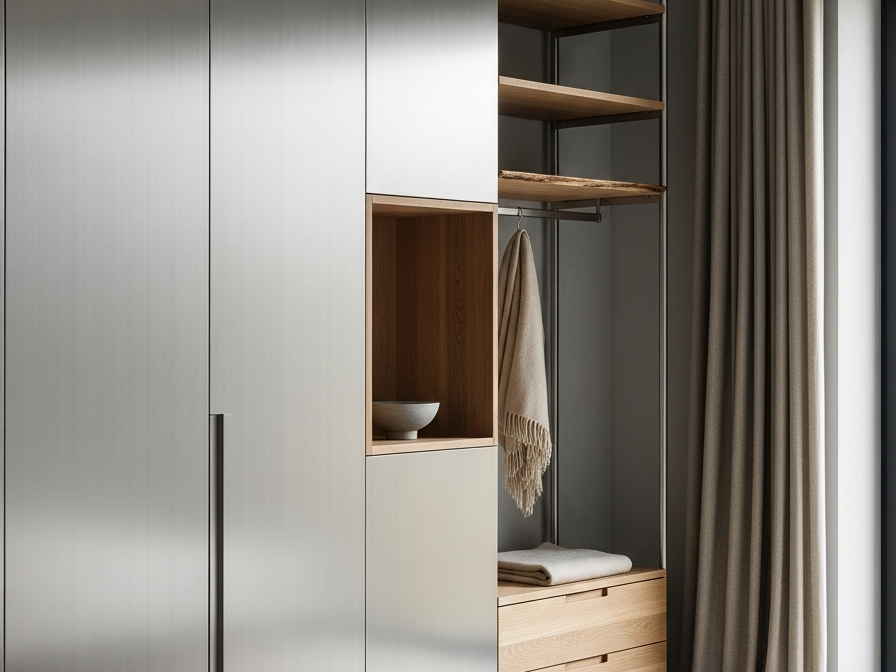 Fadior Brera Wardrobe Suite — 304 stainless steel wardrobe system, front view