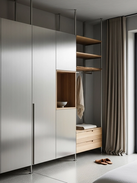 Fadior Brera Wardrobe Suite — 304 stainless steel wardrobe system, front view