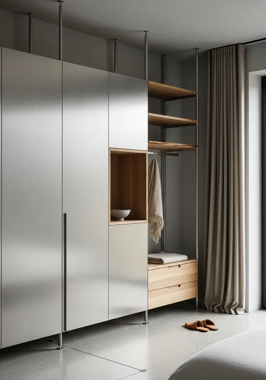 Fadior Brera Wardrobe Suite — 304 stainless steel wardrobe system, front view