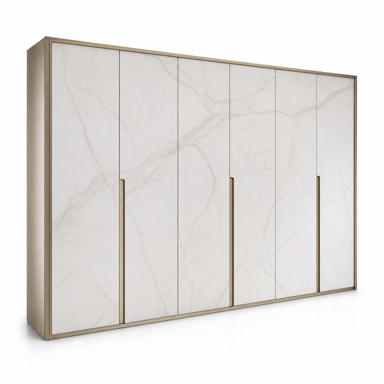 Fadior Resonance Wardrobe Suite with Frameless Gallery Threshold — 304 stainless steel wardrobe system, front view
