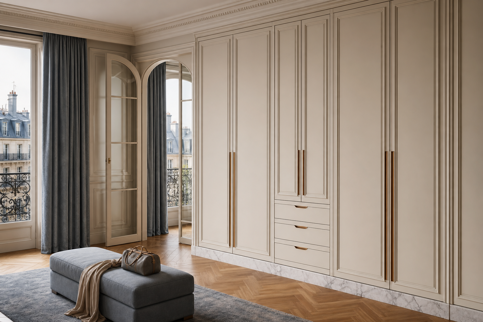 Suite de Armario Canopy con Eje de Vestidor con Tirador Fijo estudio de adaptación