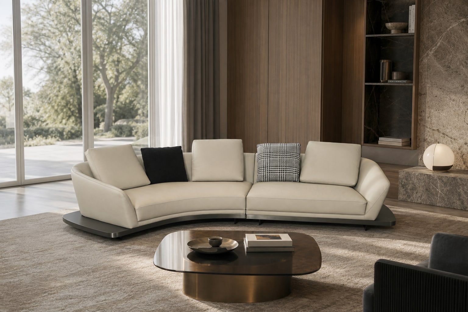 Modern Sofa (Genuine leather) styled in a FADIOR HOME interior setting