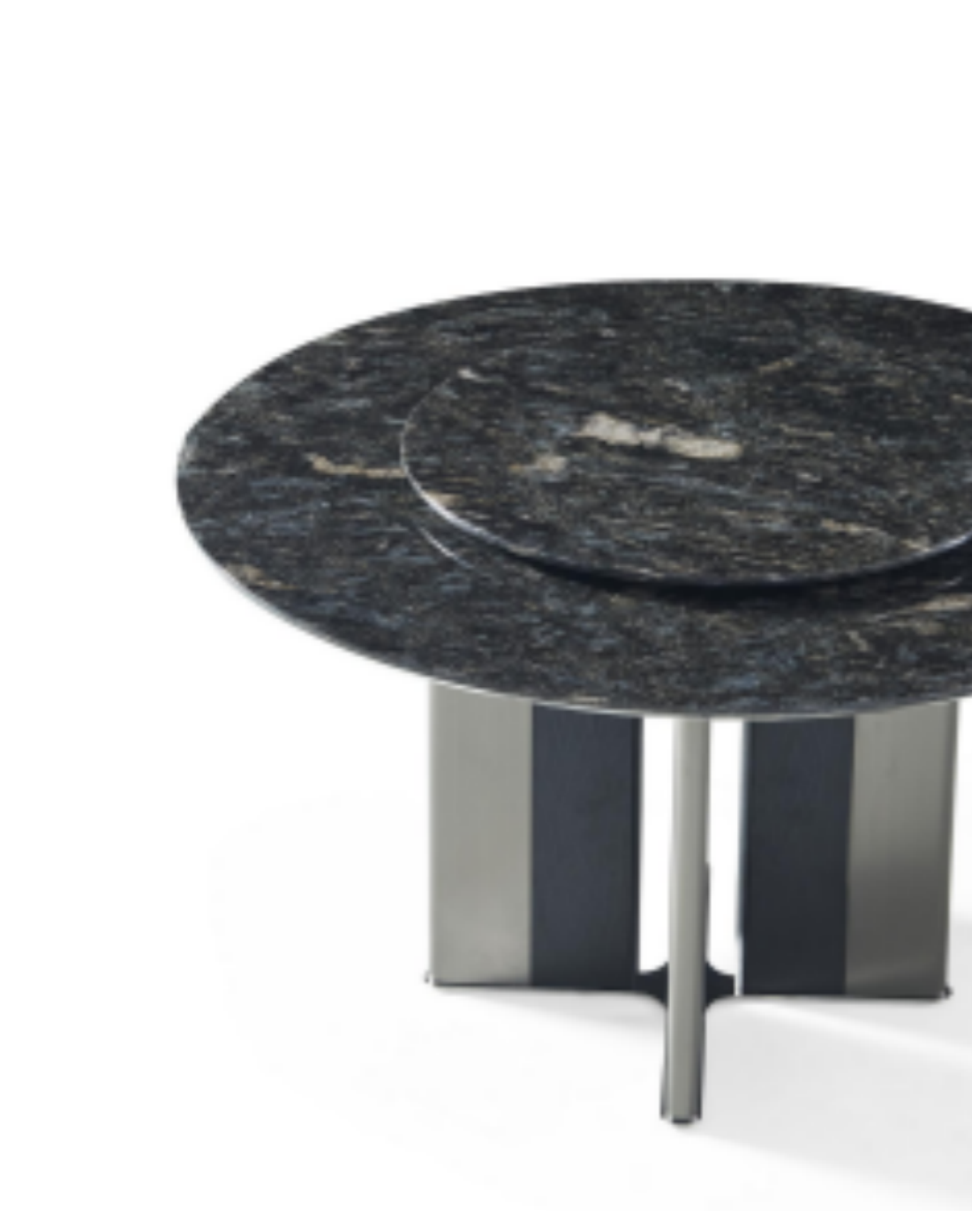 Stone-Top Marble Dining Table φ135+φ90 转盘 product photo for FADIOR HOME shop