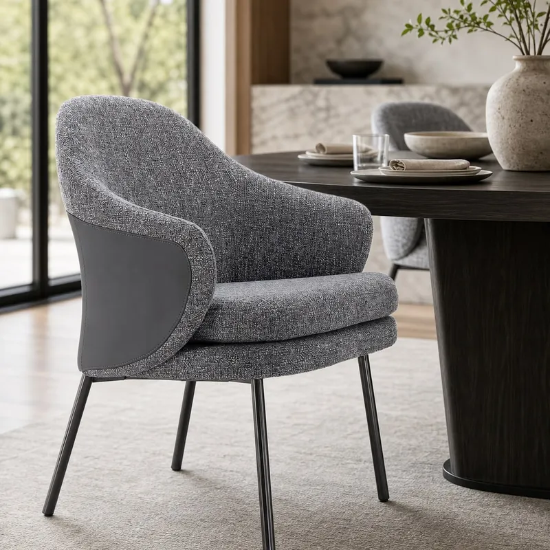 Gunmetal Black Stainless Steel Dining Chair