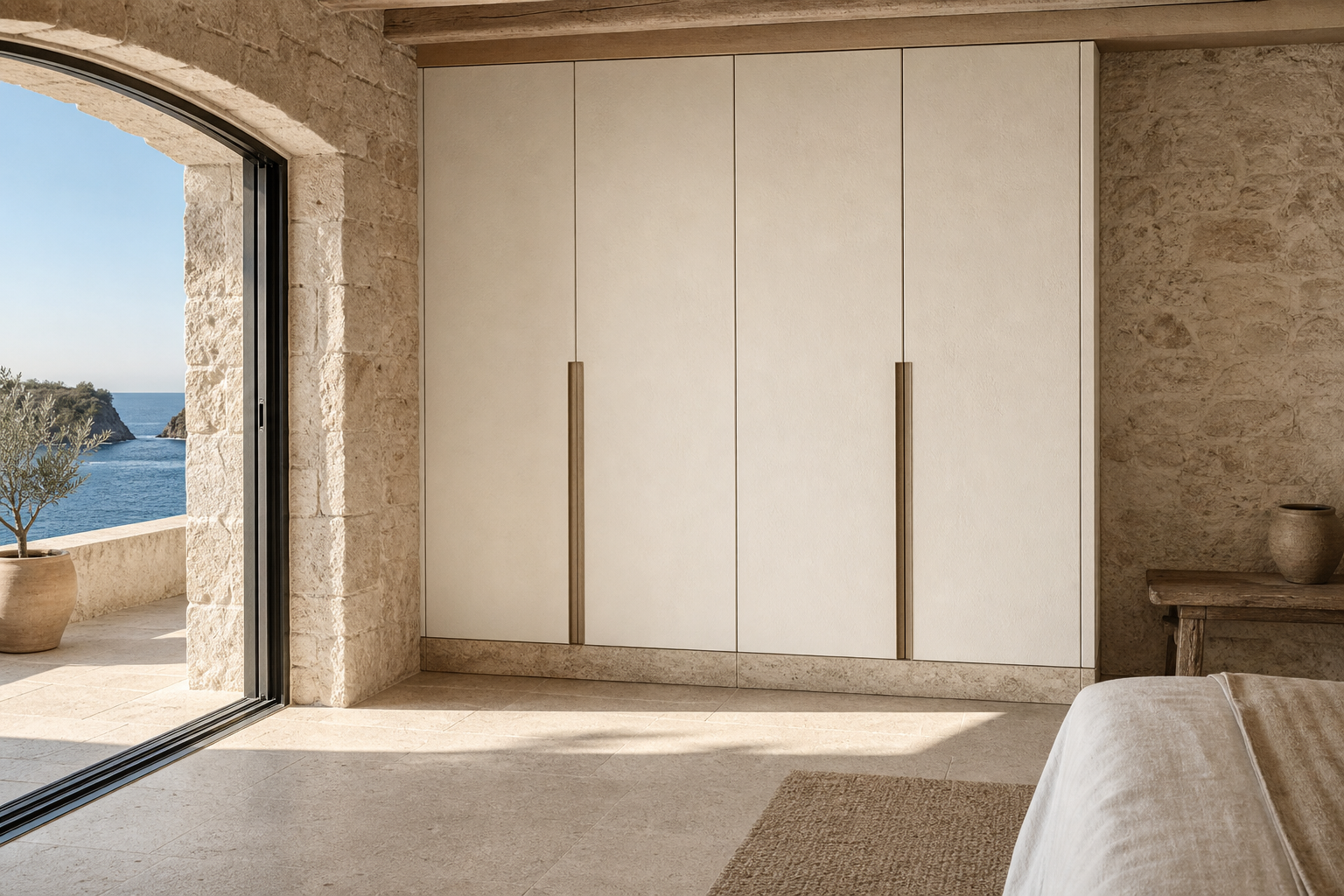 Fadior Resonance Wardrobe Suite with Concealed Service Spine — interior room context showing cabinet integration