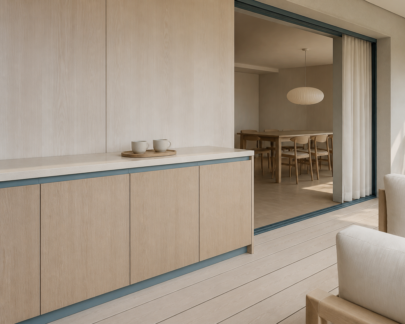 Fadior Soleil Sensor-Ready Terrace Worktop — lifestyle setting with natural light and residential styling