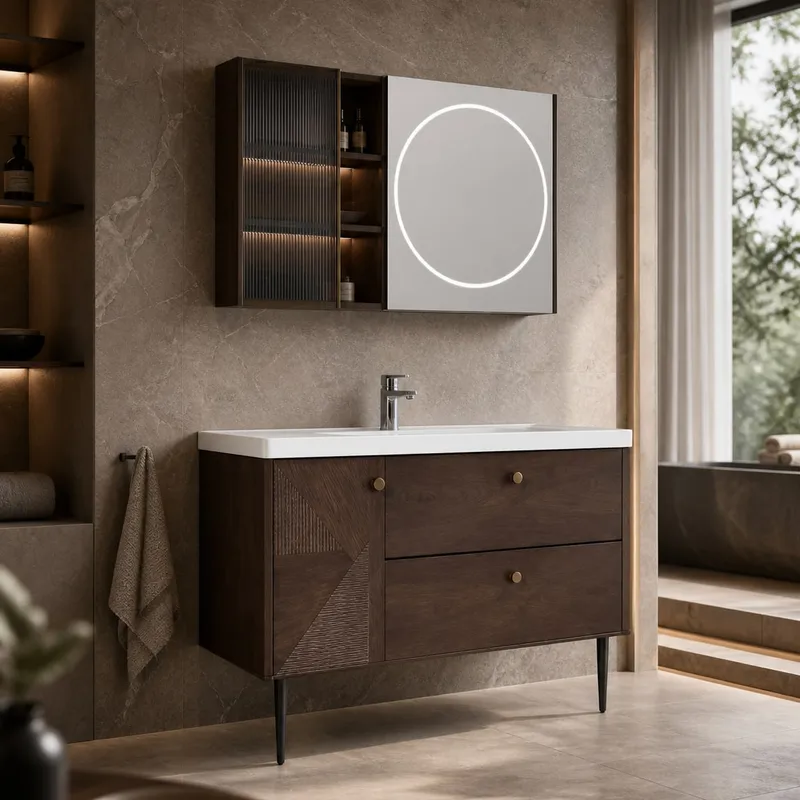 Smart-Mirror Drawer-Door Vanity 1200×485×600 mm