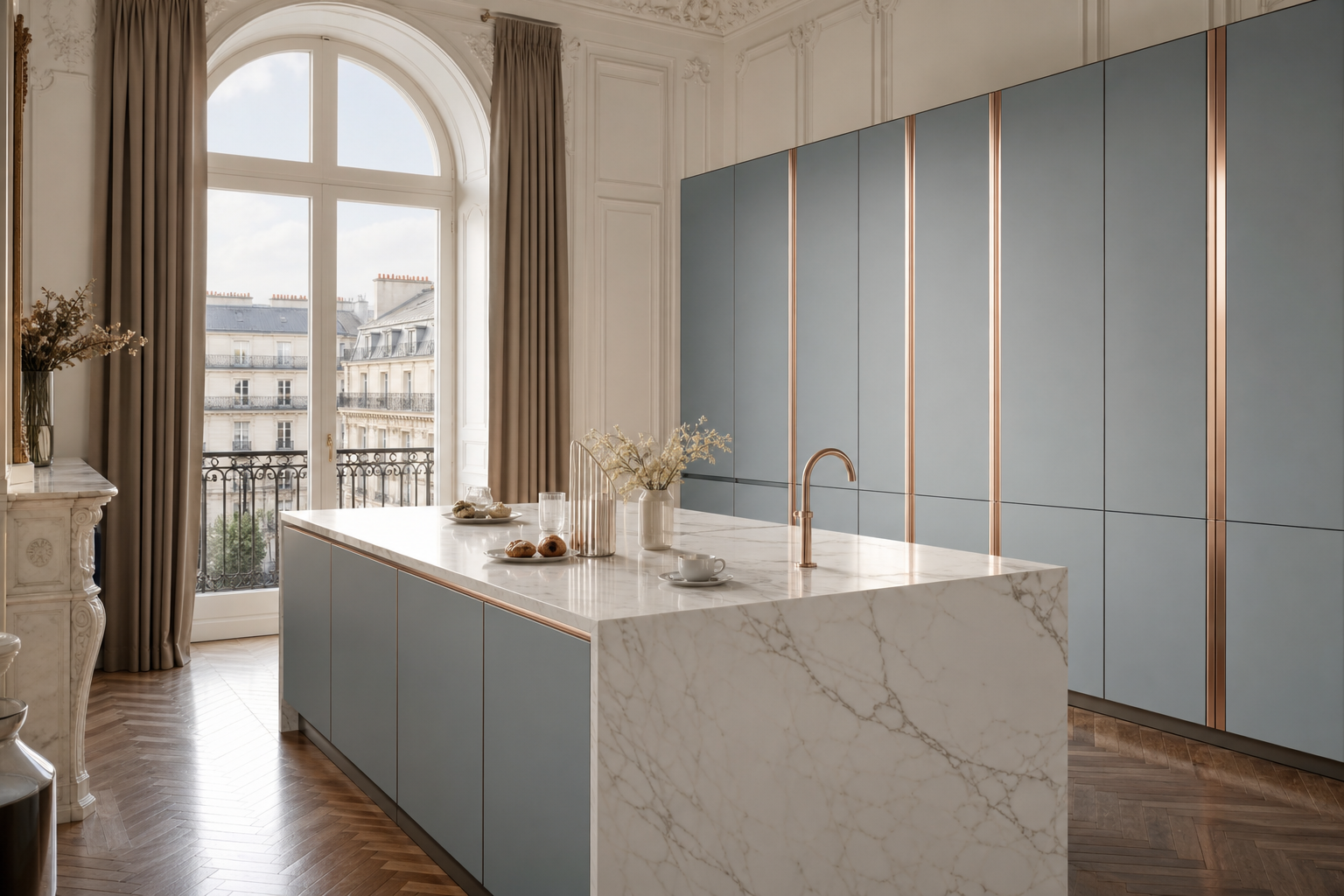 Fadior Pavilion Kitchen Suite with Chromatic Breakfast Atrium — lifestyle setting with natural light and residential styling