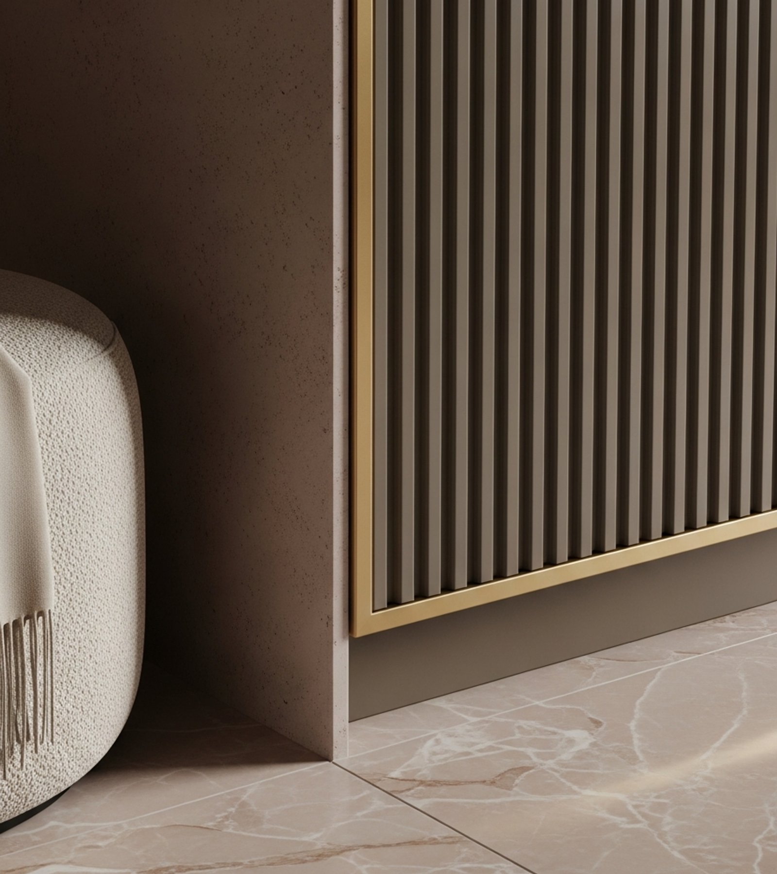 Fadior Archetype Shoe Cabinet — close-up of stainless steel finish and hardware detail