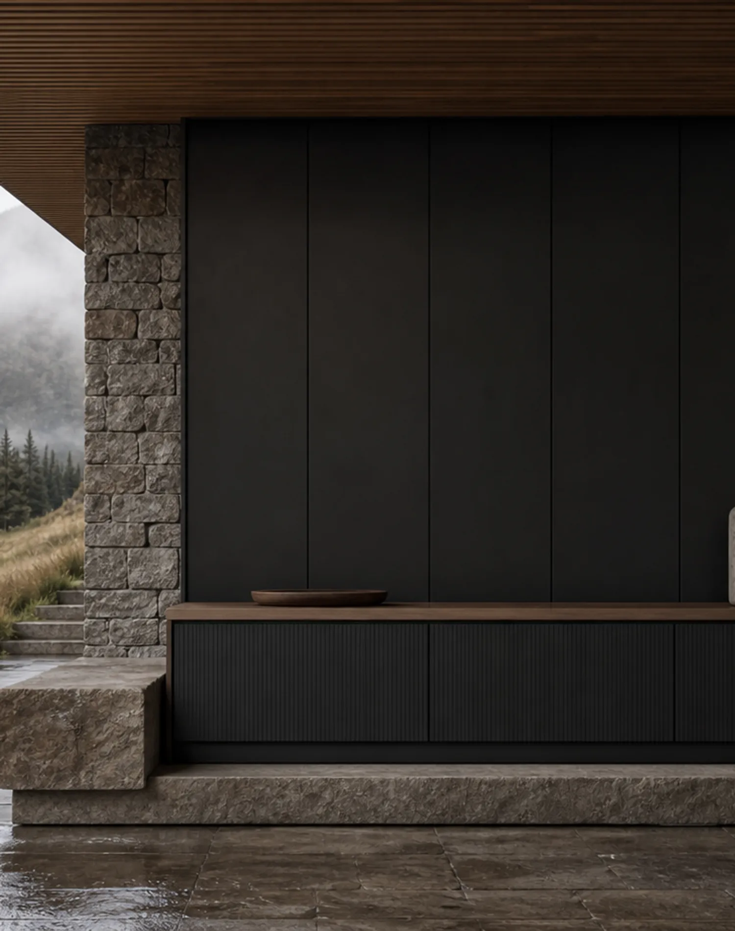 Fadior Ecliptic Entryway Suite with Reeded Shoe Plinth Gallery — lifestyle setting with natural light and residential styling