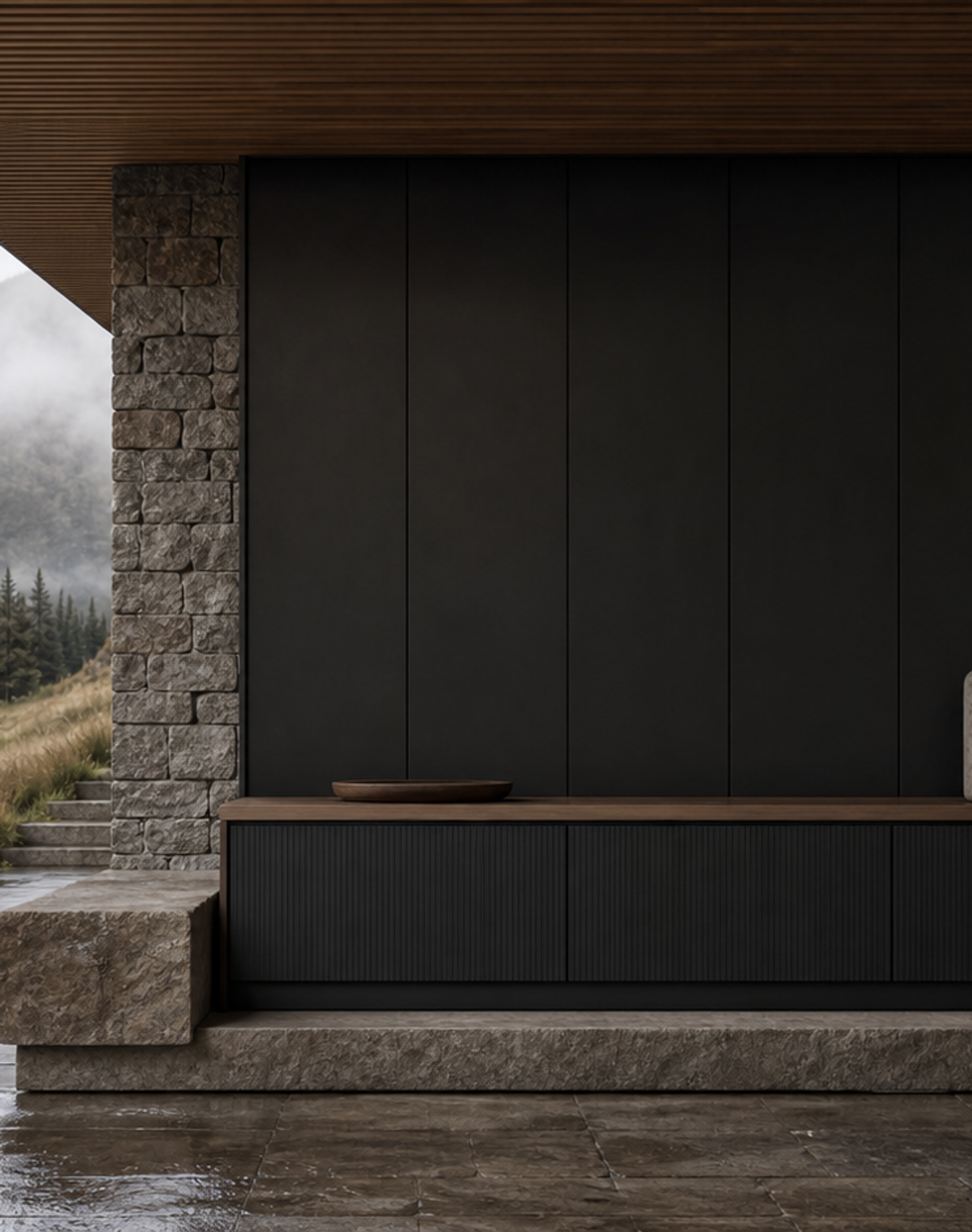 Fadior Ecliptic Entryway Suite with Reeded Shoe Plinth Gallery — lifestyle setting with natural light and residential styling