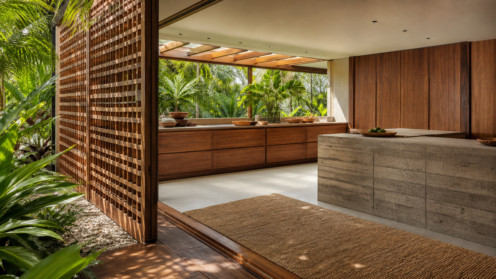 Fadior Solace Kitchen Suite with Skylit Baking Counter Run — lifestyle setting with natural light and residential styling