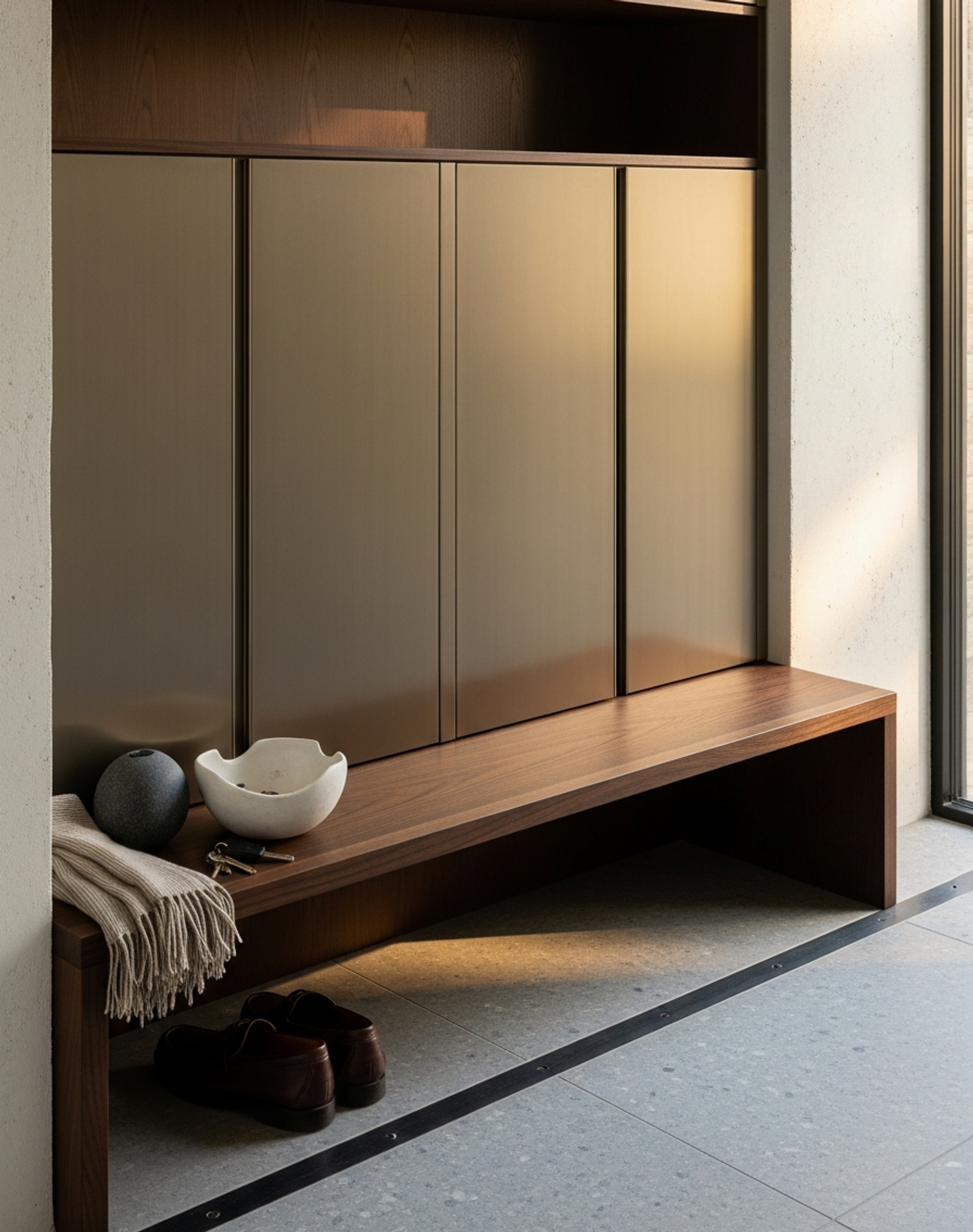 Fadior Archetype Entry Cabinet — interior room context showing cabinet integration