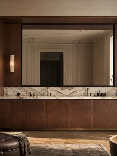Suite de Baño y Tocador Verve con Pared de Lavado Candlelit Tolerance