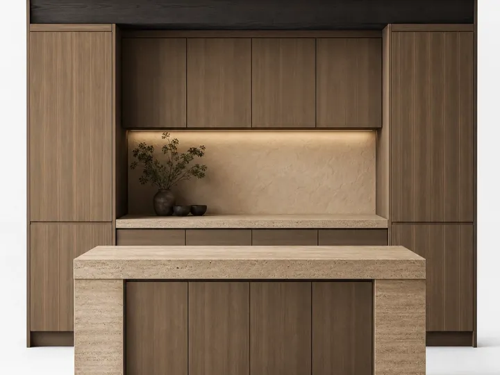 Fadior Solace Kitchen Suite with Breakfast Niche Galley — 304 stainless steel kitchen system, front view