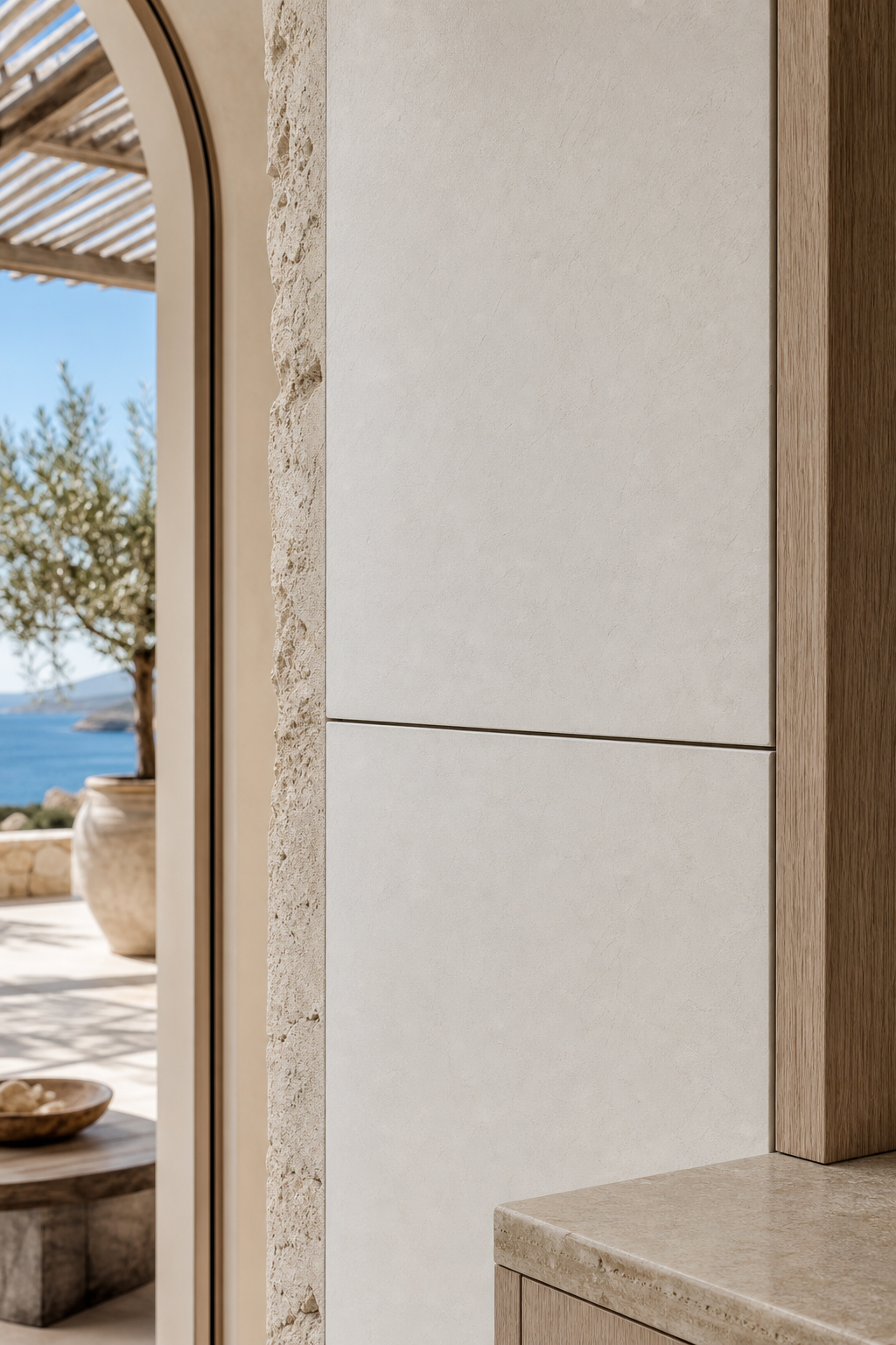 Fadior Miroir Wall Panel Suite with Enameled Appliance Datum Wall — close-up of stainless steel finish and hardware detail