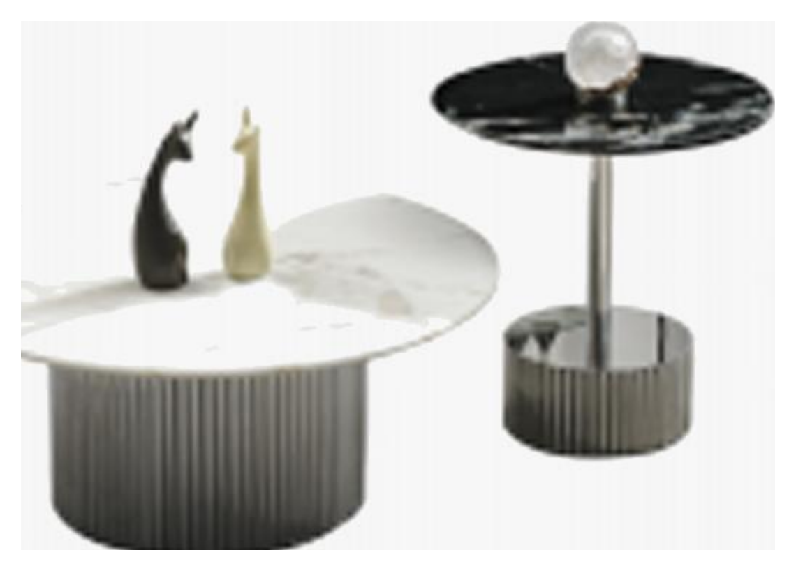 Stone-Top Coffee Table 茶几φ80CM 边几φ55CM product photo for FADIOR HOME shop