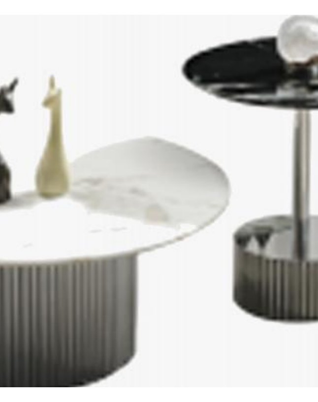 Stone-Top Coffee Table 茶几φ80CM 边几φ55CM product photo for FADIOR HOME shop
