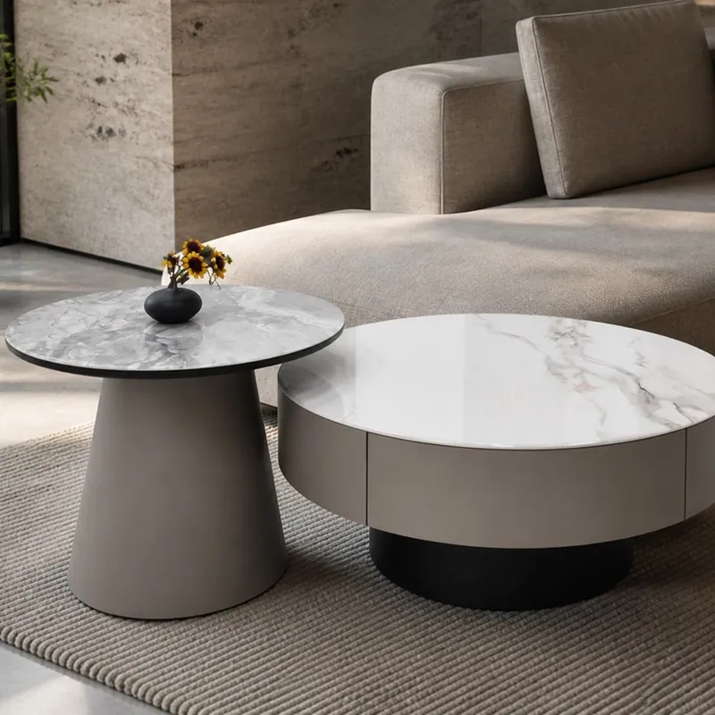 Two-Tone Sintered Side Table 85×36 cm