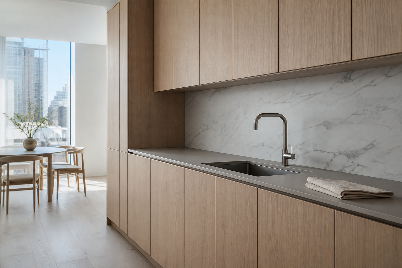 Fadior Forge Sink Specification Compass — lifestyle setting with natural light and residential styling