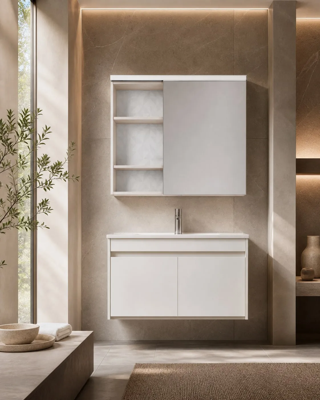 Top-Light Mirror-Cabinet Vanity 900×485×500 mm