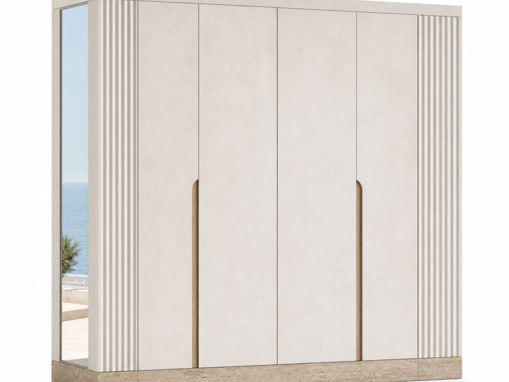 Resonance Wardrobe Suite with Fluted Mirror Return Wall
