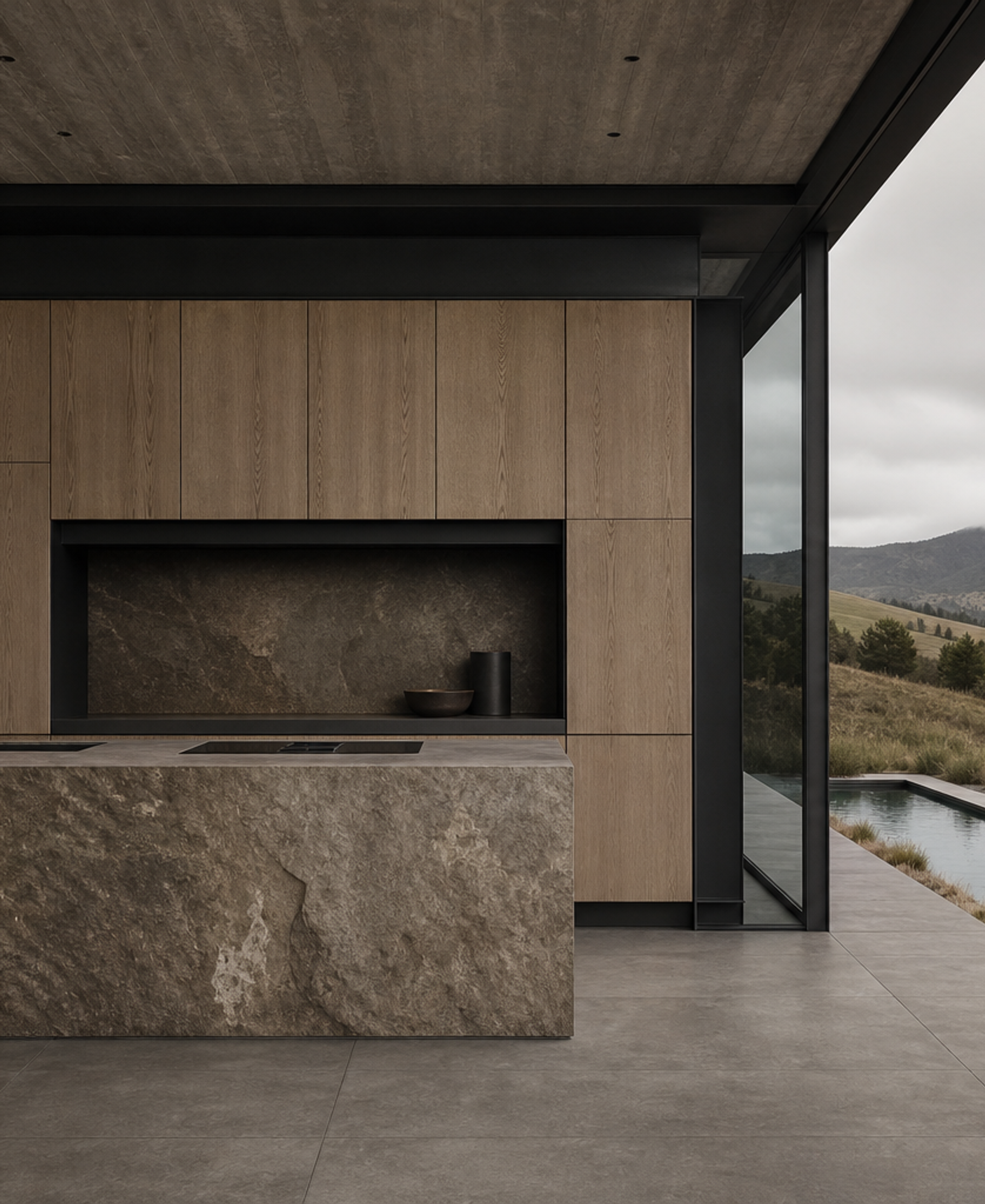 Fadior Dream Home Kitchen Suite with Certified Oak Chef Wall — 304 stainless steel kitchen system, front view