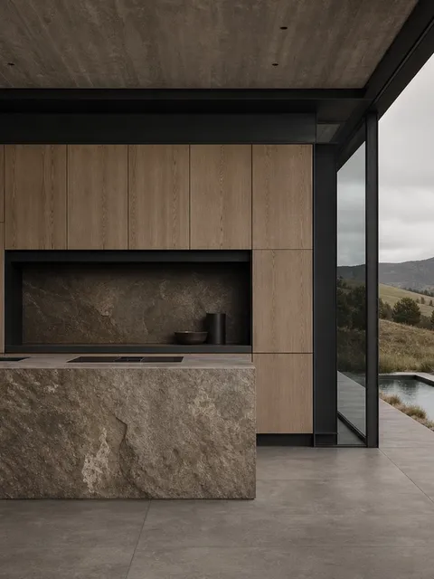 Suite de Cocina Dream Home con Muro de Chef de Roble Certificado