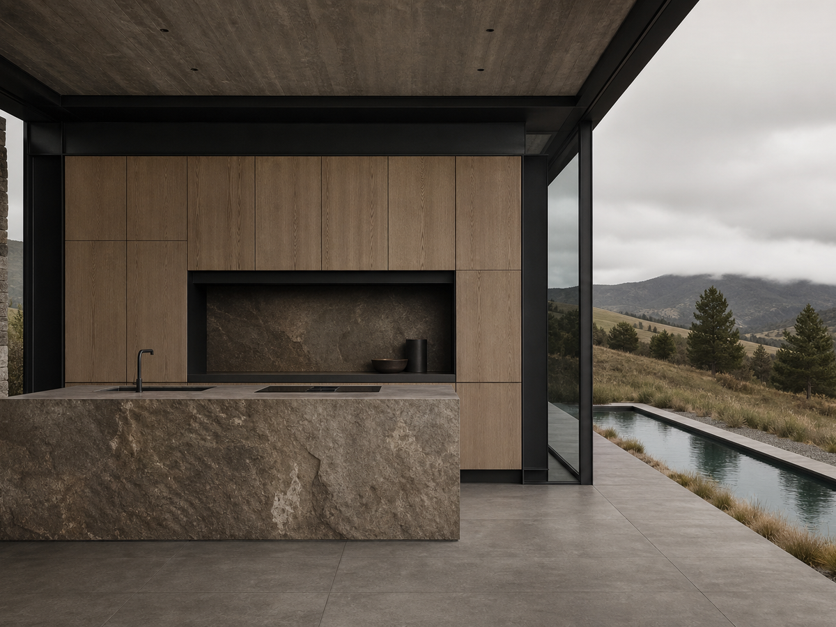 Fadior Dream Home Kitchen Suite with Certified Oak Chef Wall — 304 stainless steel kitchen system, front view