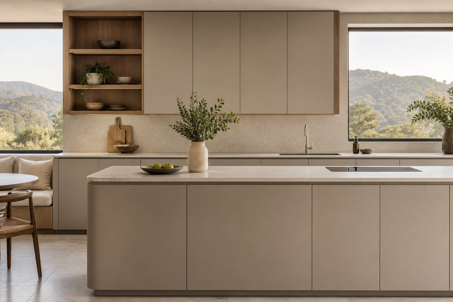 Fadior Meridian Kitchen Suite with Architectural Datum Island — 304 stainless steel kitchen system, front view
