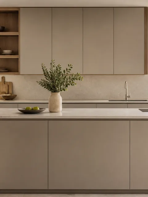 Fadior Meridian Kitchen Suite with Architectural Datum Island — 304 stainless steel kitchen system, front view