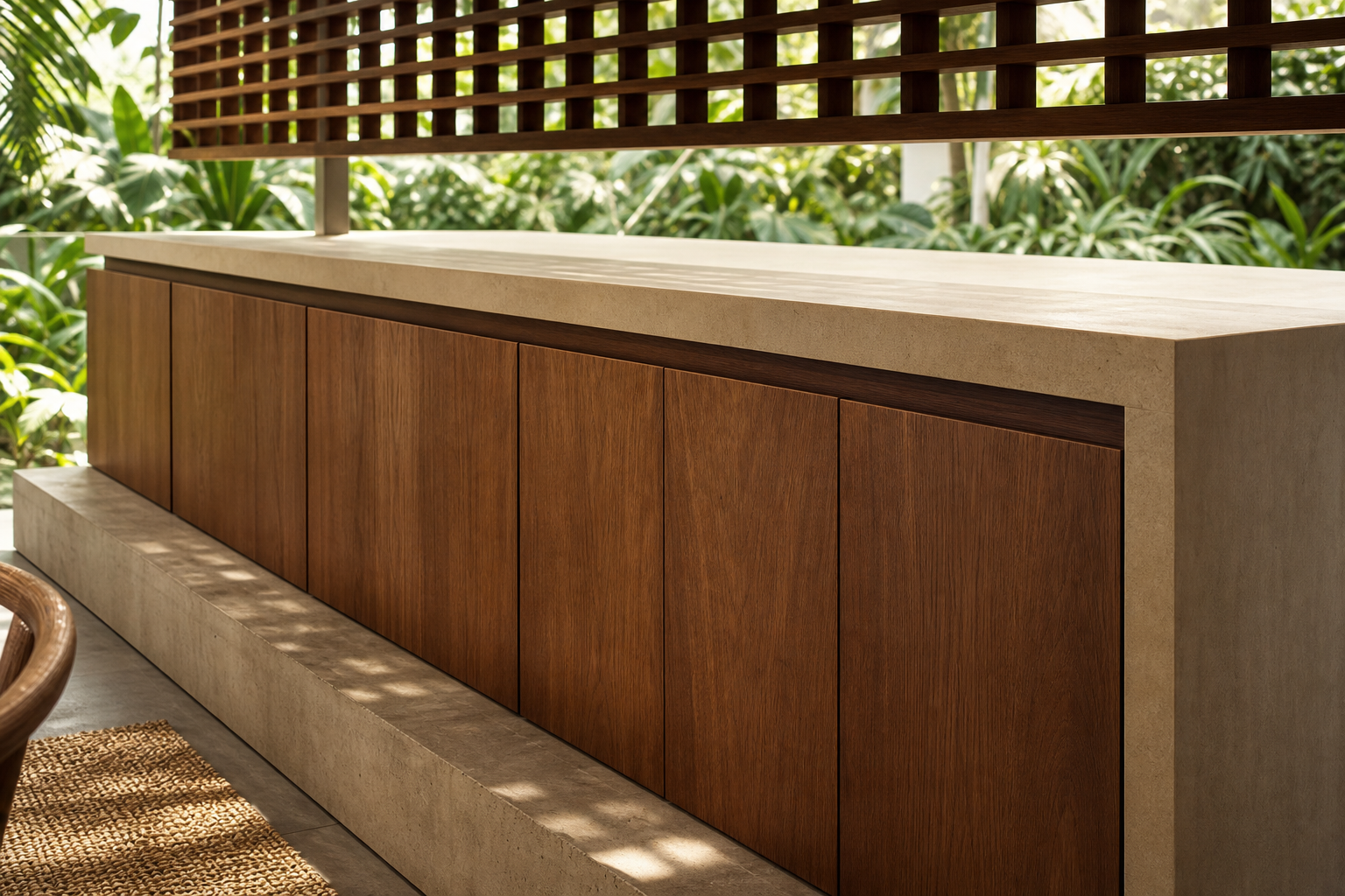 Fadior Cannes Balcony Suite with Champagne Privacy Ledge — close-up of stainless steel finish and hardware detail
