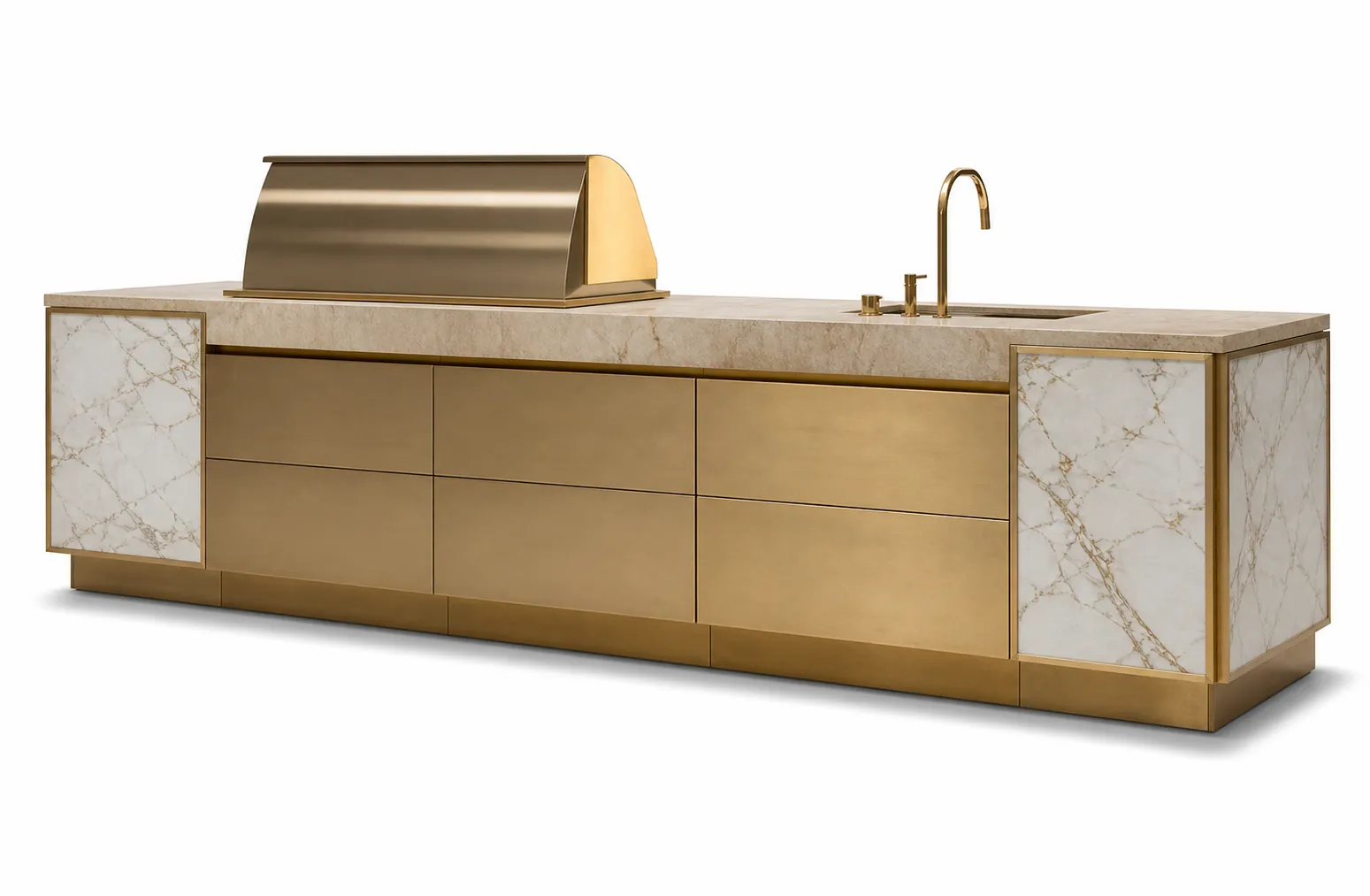 Suite de Cocina Exterior Vantage con Isla Champagne Skyline vista principal