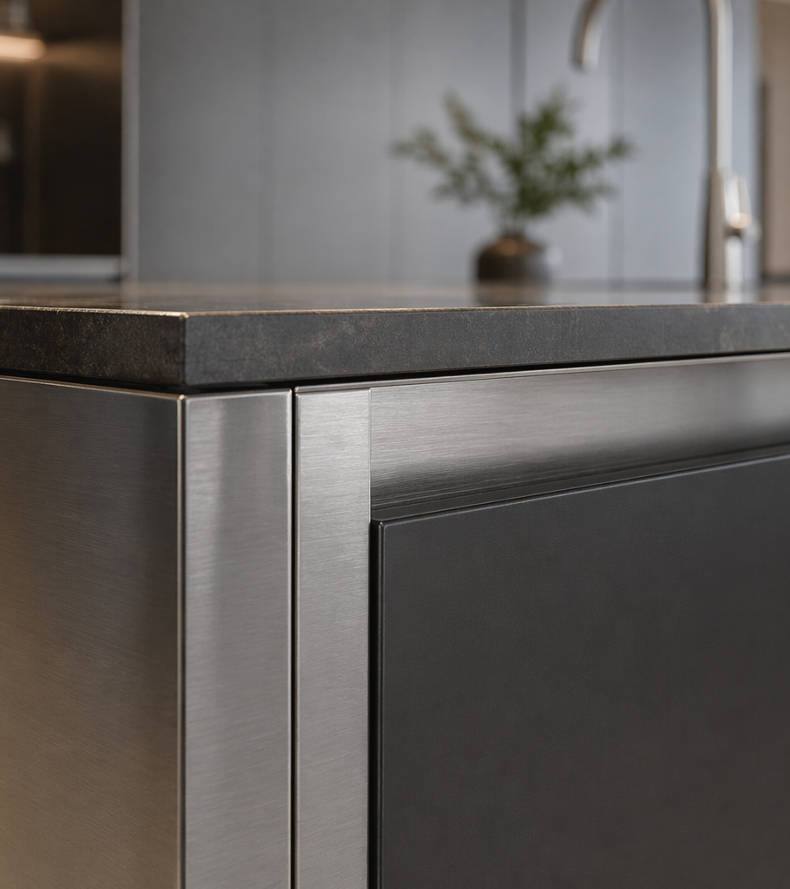 Fadior Abyss Kitchen Suite — close-up of stainless steel finish and hardware detail