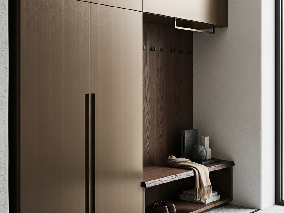 Fadior Archetype Entry Cabinet — 304 stainless steel entryway system, front view