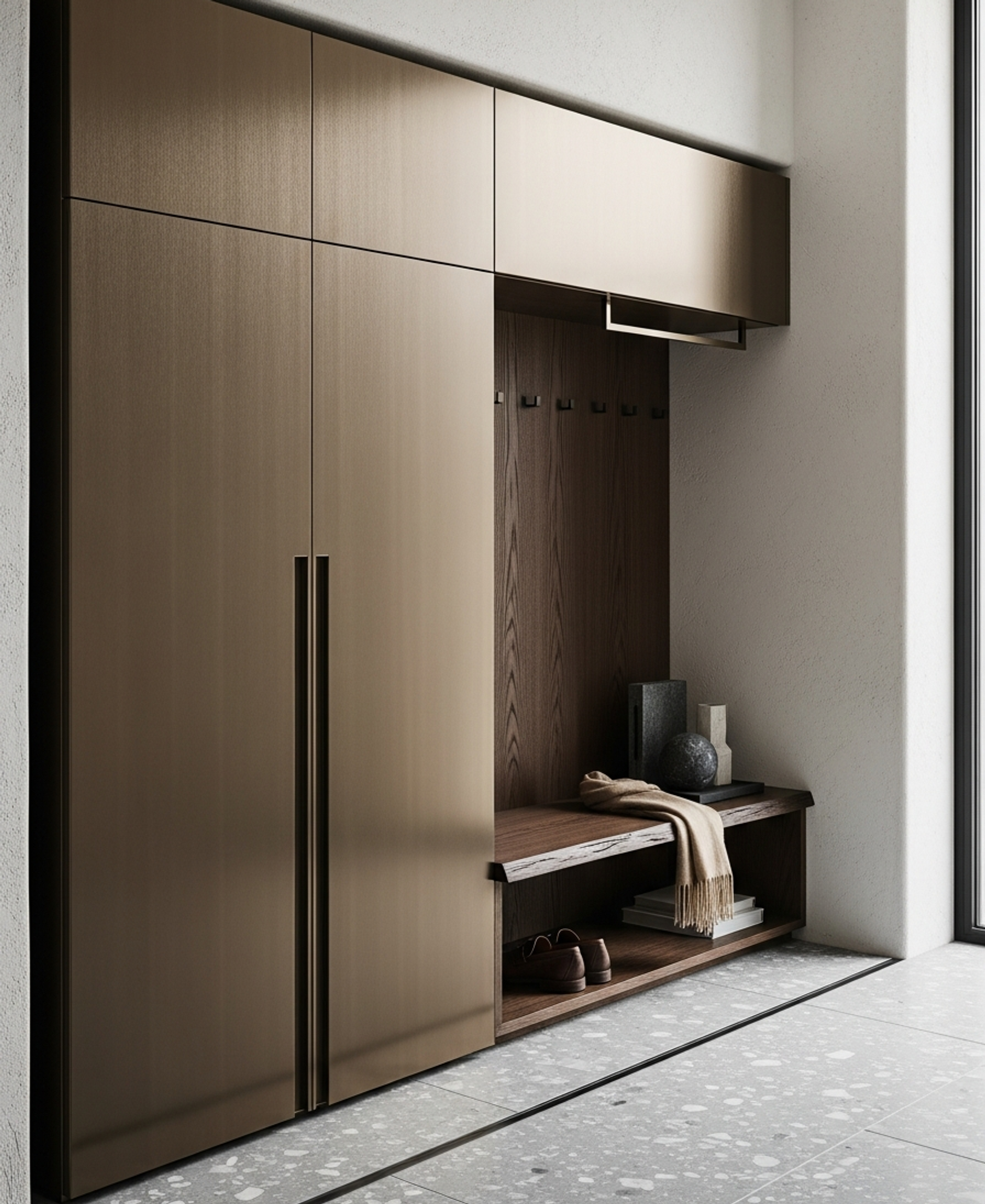 Fadior Archetype Entry Cabinet — 304 stainless steel entryway system, front view