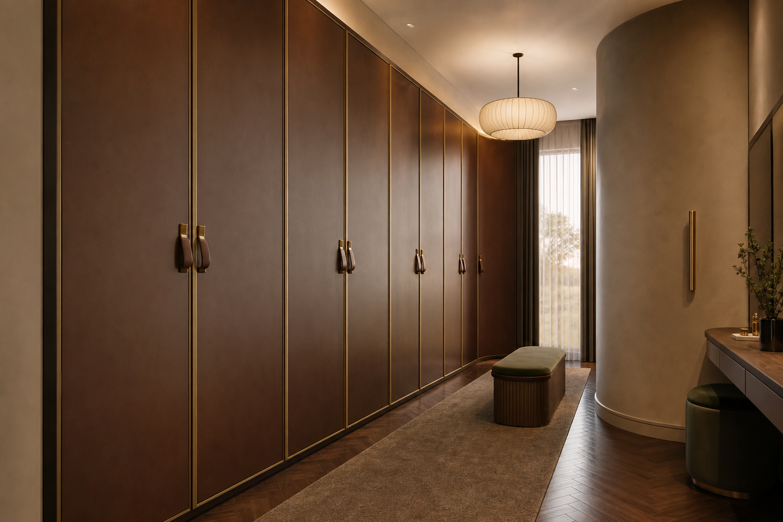 Fadior Onyx Crescent Cashmere Wardrobe — interior room context showing cabinet integration
