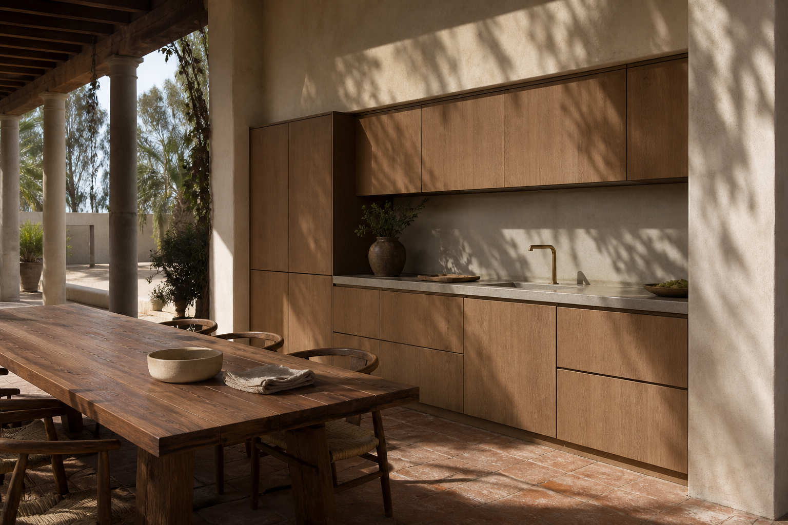 Fadior Forge Touchless Sink Command Wall — lifestyle setting with natural light and residential styling