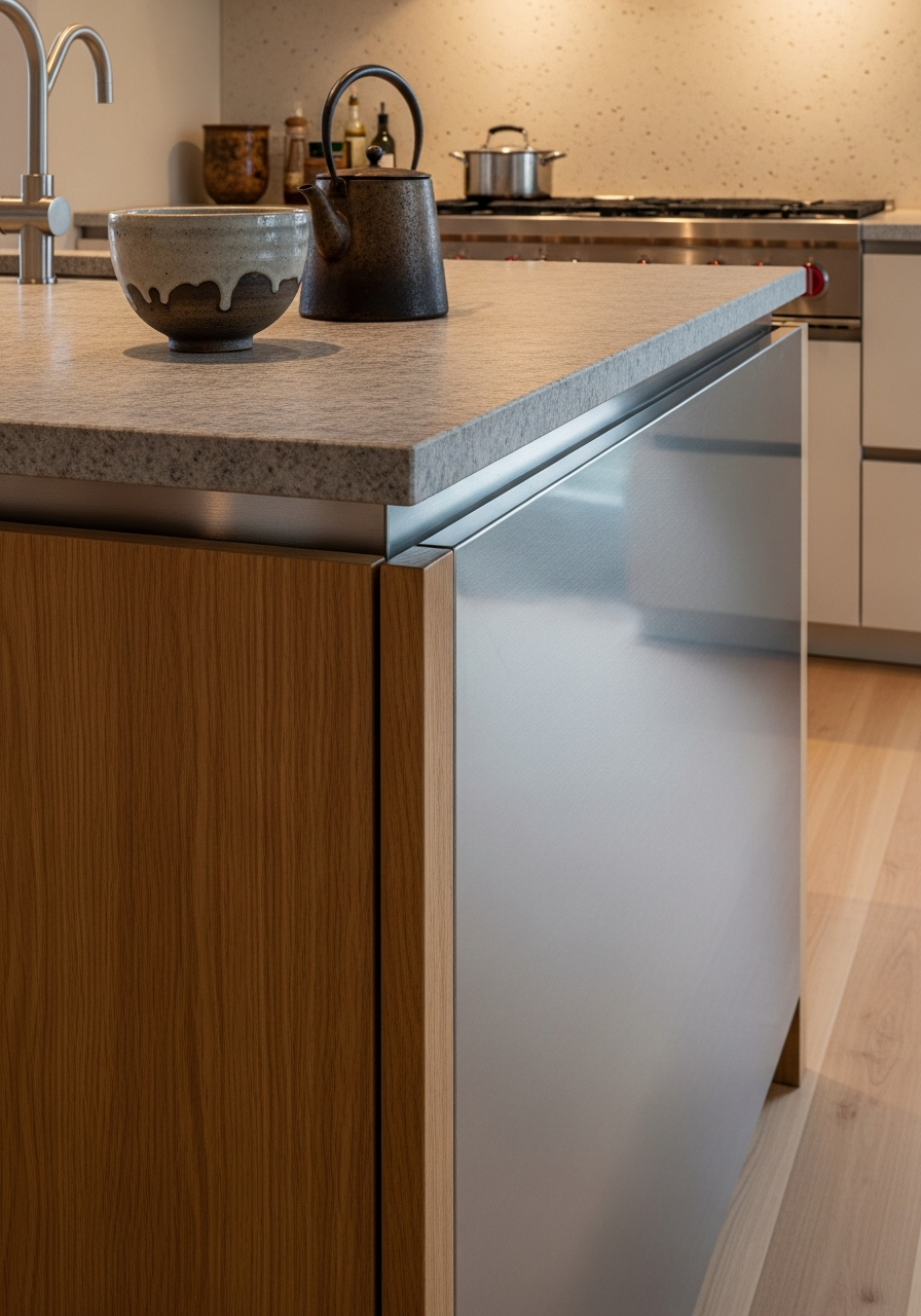 Fadior Abyss Kitchen Suite — close-up of stainless steel finish and hardware detail