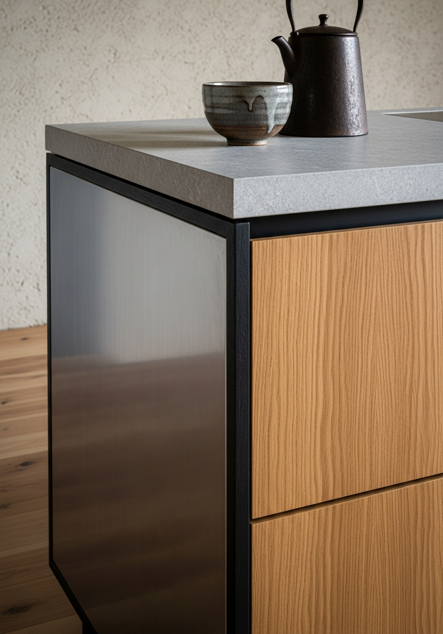 Fadior Abyss Kitchen Suite — close-up of stainless steel finish and hardware detail
