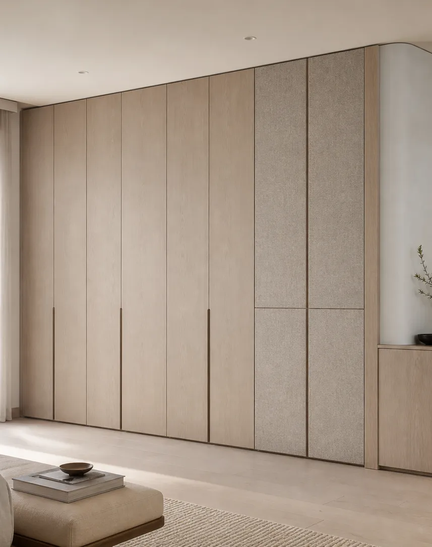 Suite de Armario Onyx con Rincón de Valet de Lana perspectiva interior