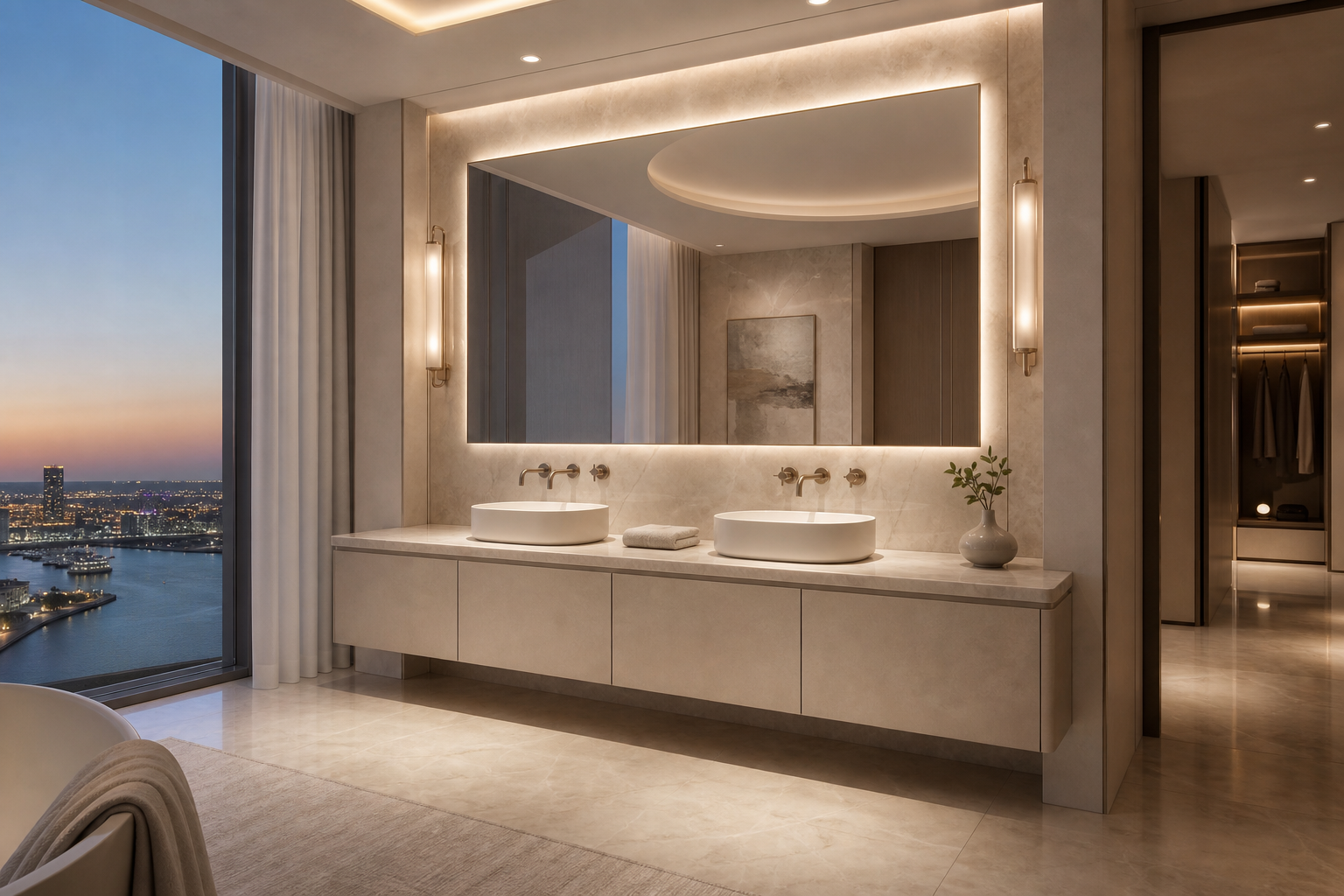Fadior Ethereal Harbor Dual Basin Gallery | 304 Stainless Steel | FADIOR HOME — lifestyle setting with natural light and