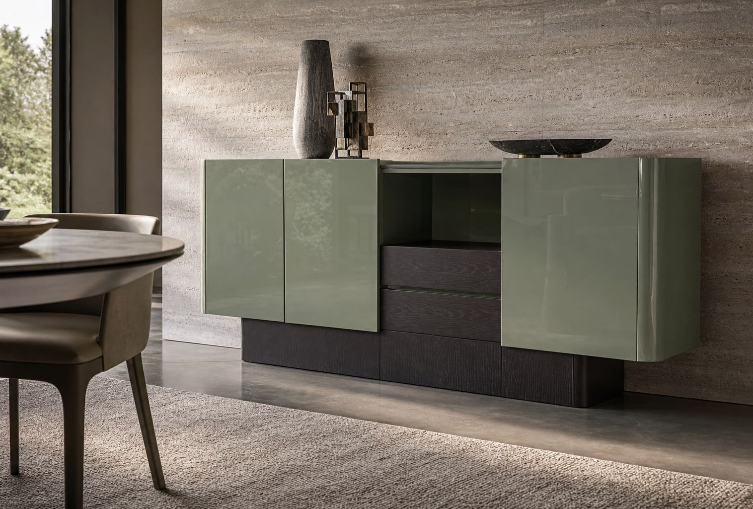 Wood Sideboard styled in a FADIOR HOME interior setting