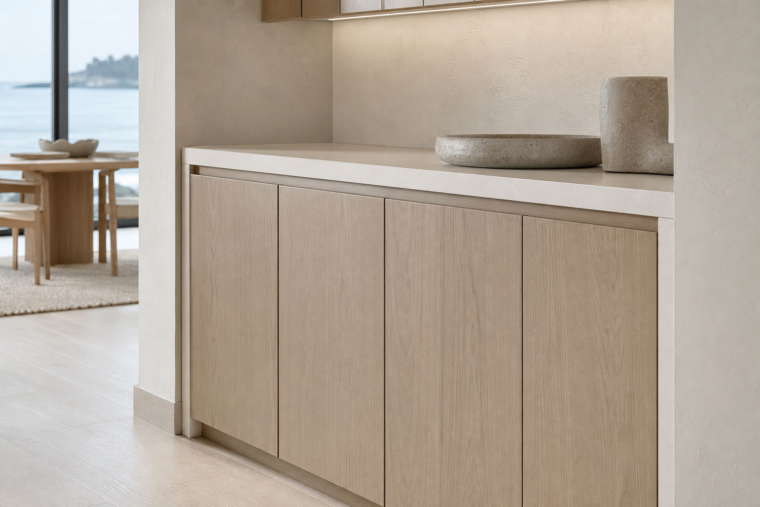 Fadior Grotto Wine Cabinet Suite with Milan Cellar Specification Wall — close-up of stainless steel finish and hardware detail