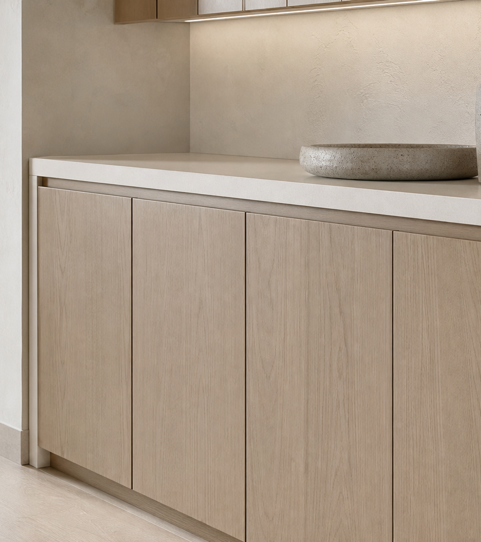 Fadior Grotto Wine Cabinet Suite with Milan Cellar Specification Wall — close-up of stainless steel finish and hardware detail