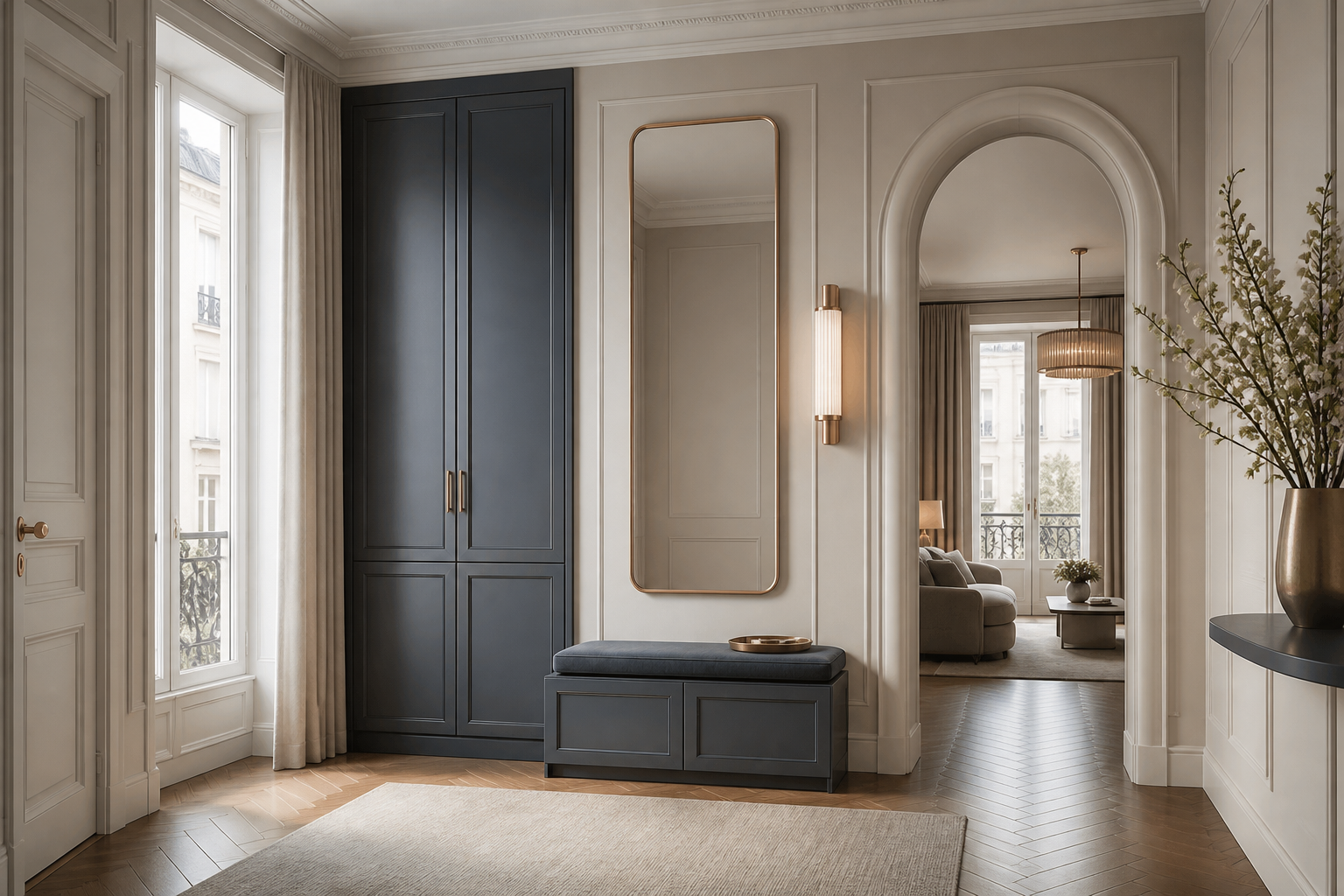 Fadior Savile Entryway Suite with Quiet Route Arrival Spine — lifestyle setting with natural light and residential styling